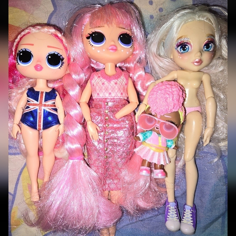 LOL Surprise OMG Fashion Doll x3 and FailFix 2 Dreami Epic Color Doll Bundle